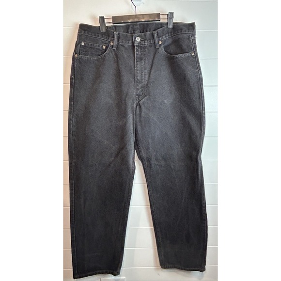 Mens Black Jeans Classic Relaxed Fit Pants Levis Strauss & Co 550 38x32‎ - Picture 1 of 8